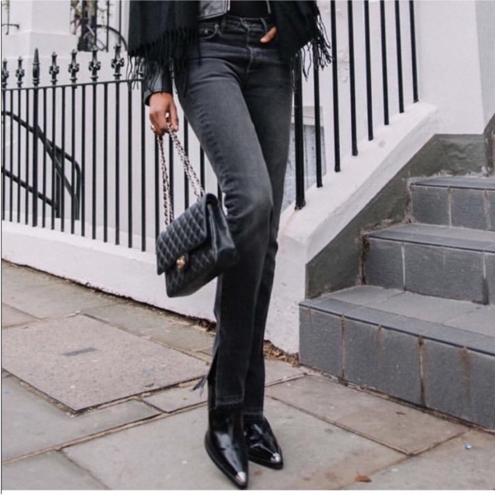 GRLFRND Black Slim Straight Jeans
